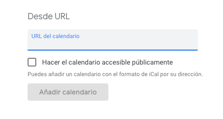 Añadir calendario desde URL en Google Añadir calendario desde URL en Google
