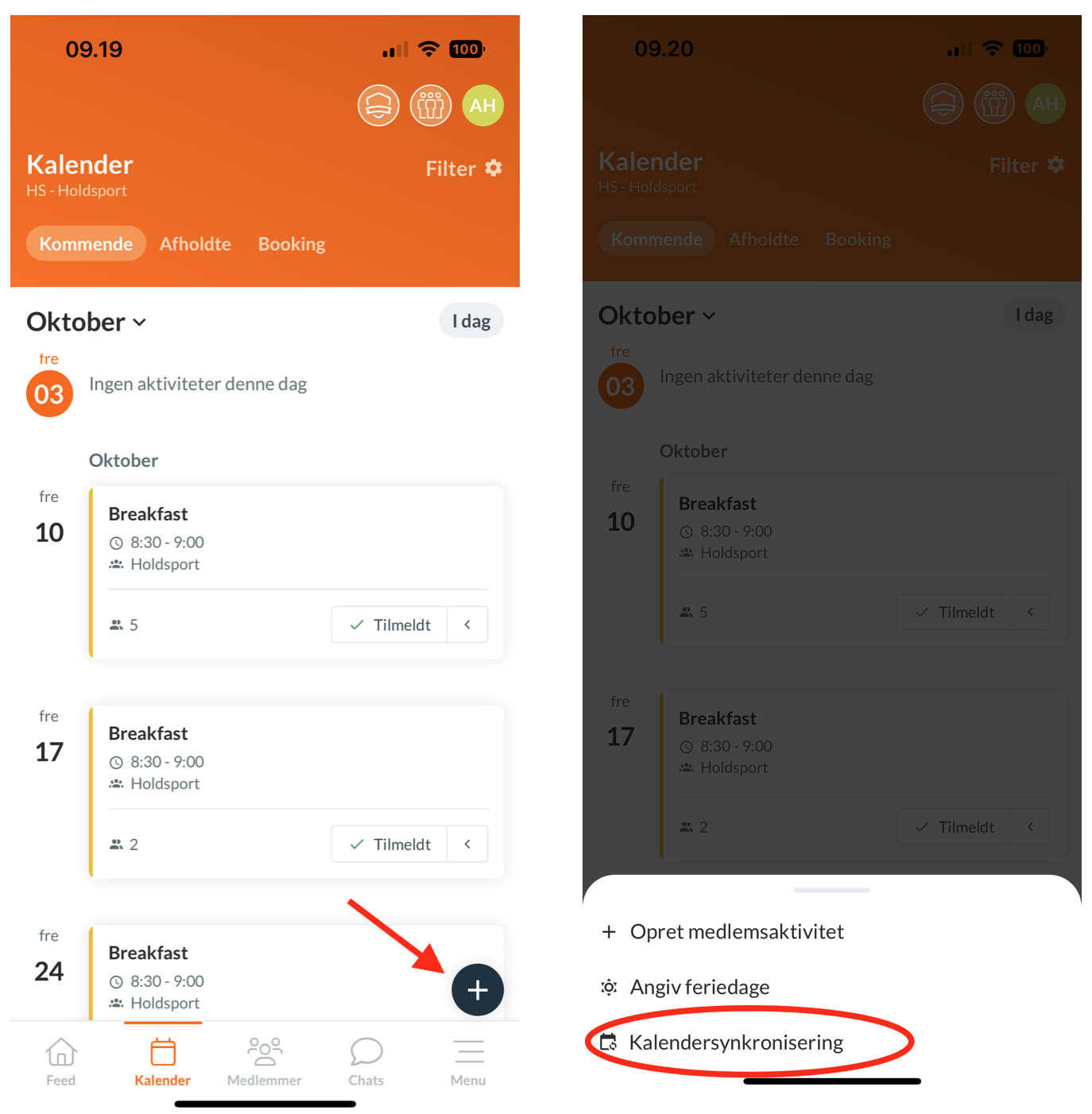 Synkronisering af kalender Synkronisering af kalender
